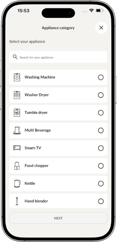 list of appliances to connect to the hOn app