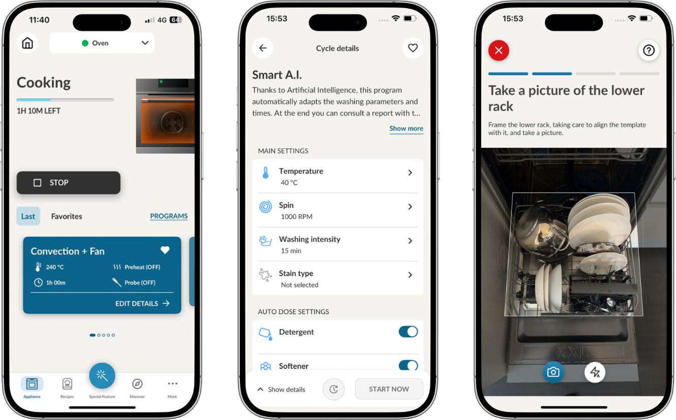 Fonctionnalités de l'application hOn dédiées aux appareils électroménagers Haier