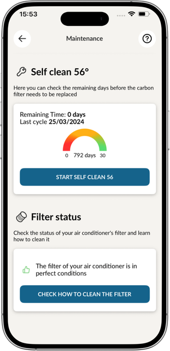 hOn app programs to clean the filters